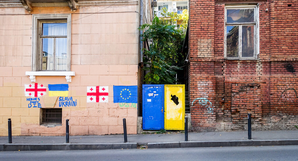 politische Streetart an Hauswand