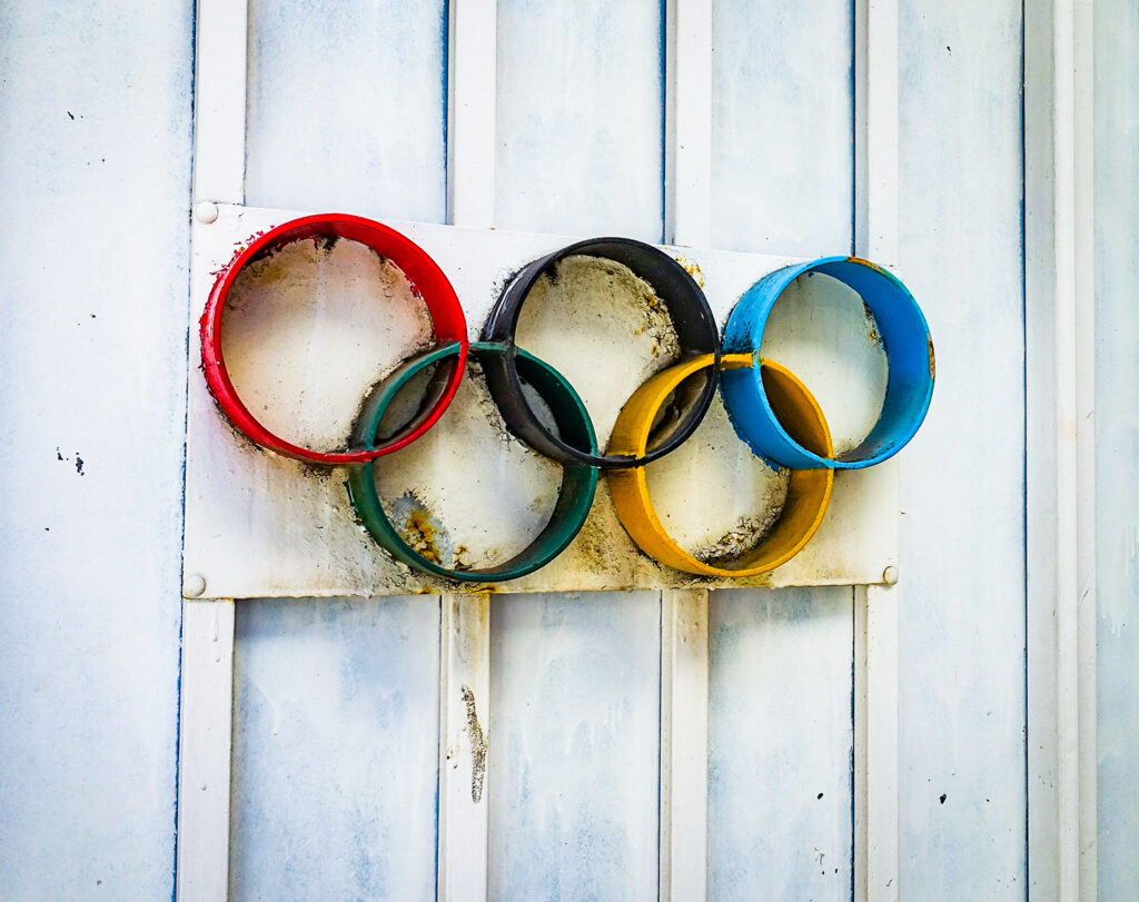 olympische Ringe verwittert