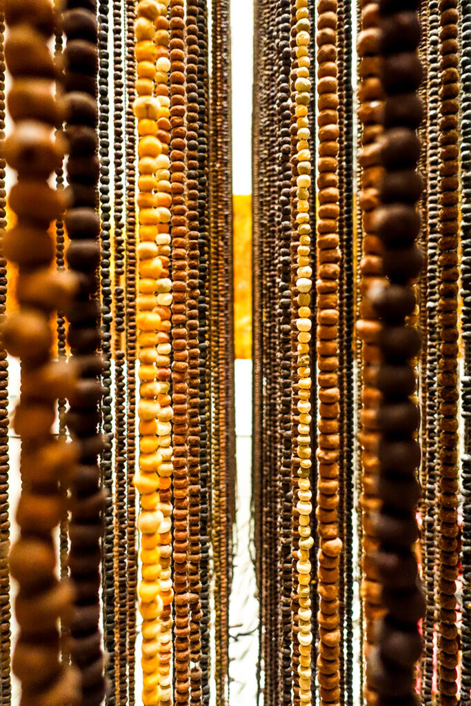 aufgereihte getrocknete Samen